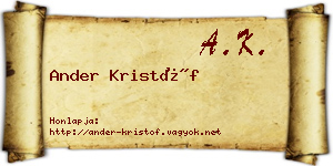 Ander Kristóf névjegykártya