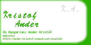 kristof ander business card